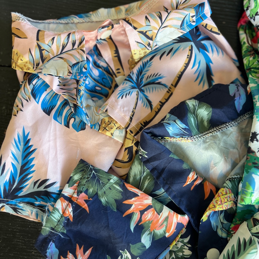 Tropical Print Dog Shirts Set - 4 PC. Lot S/M - Picture 4 of 14